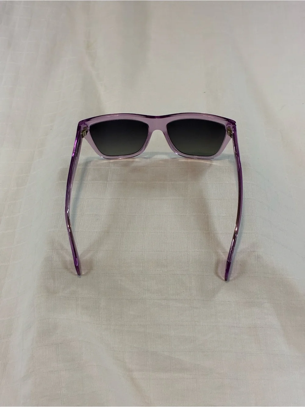 Diff Eyewear Lavender Transparent Frame Sunglasses with Gray Lenses